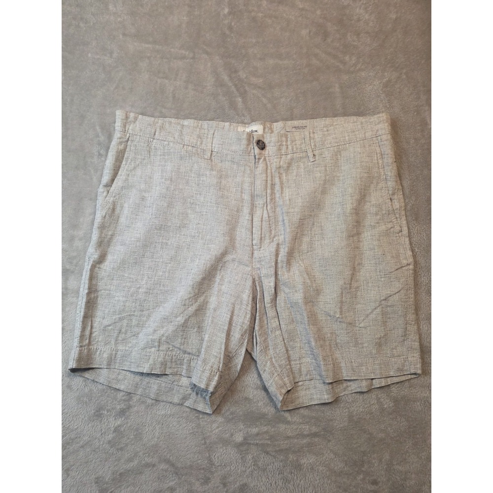 Goodfellow & Co Linden Shorts Mens 40 Beige Linen Blend Flat Front Casual‎ Chino